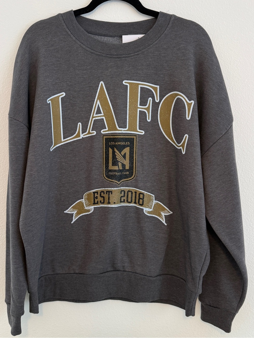 Women's LAFC Gameday Couture Charcoal Seal The Deal Pullover Sweatshirt Soccer